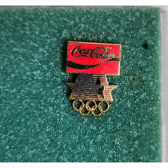 1984 Los Angeles Olympics Coca-Cola Vintage Collectible Pins Set Of 5 Pre-owned - Picture 7 of 8